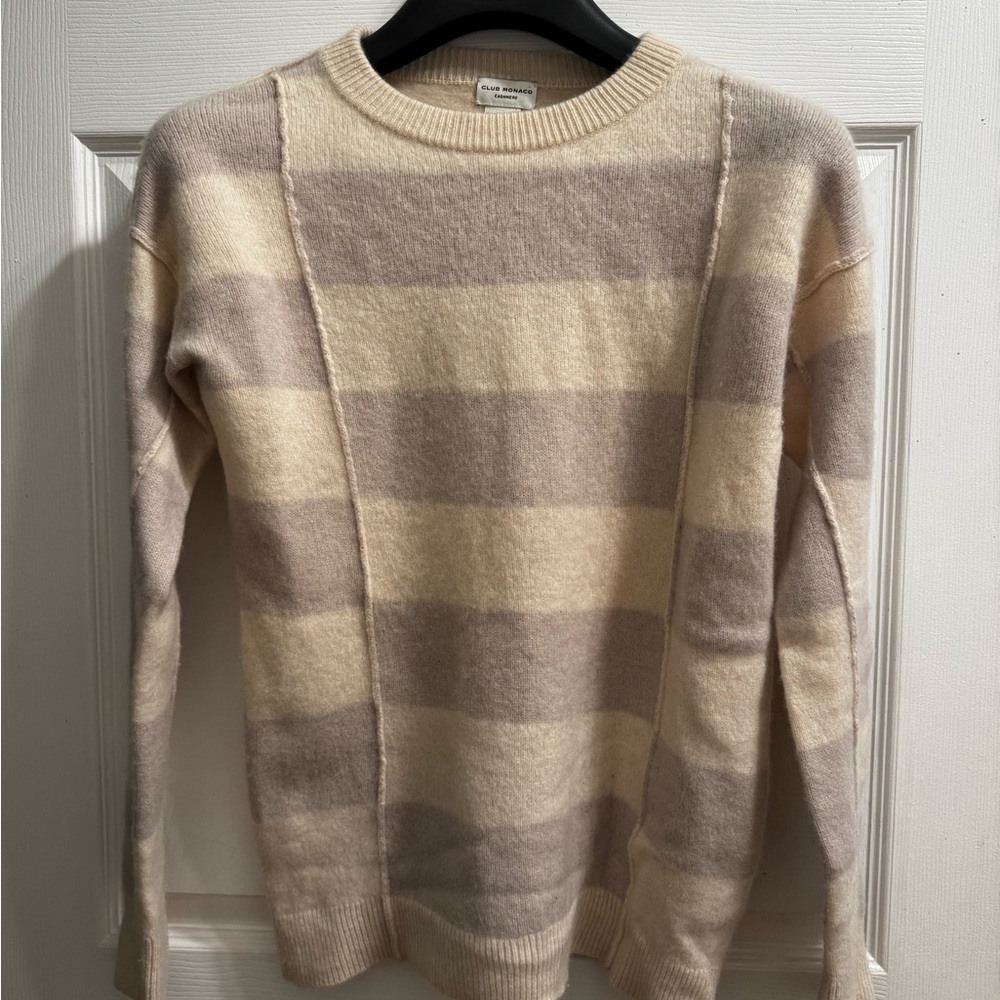 Club Monaco Cashmere Striped Crewneck Sweater